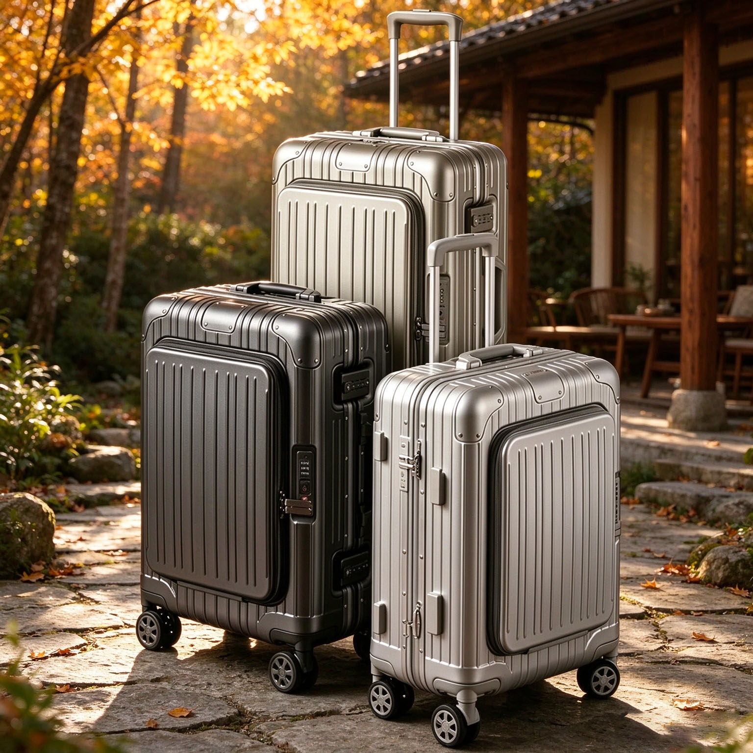 Spinner Wheel Rolling Suitcase 20 Inch - Дорожный чемодан с фронтальным открытием, 20/24/28