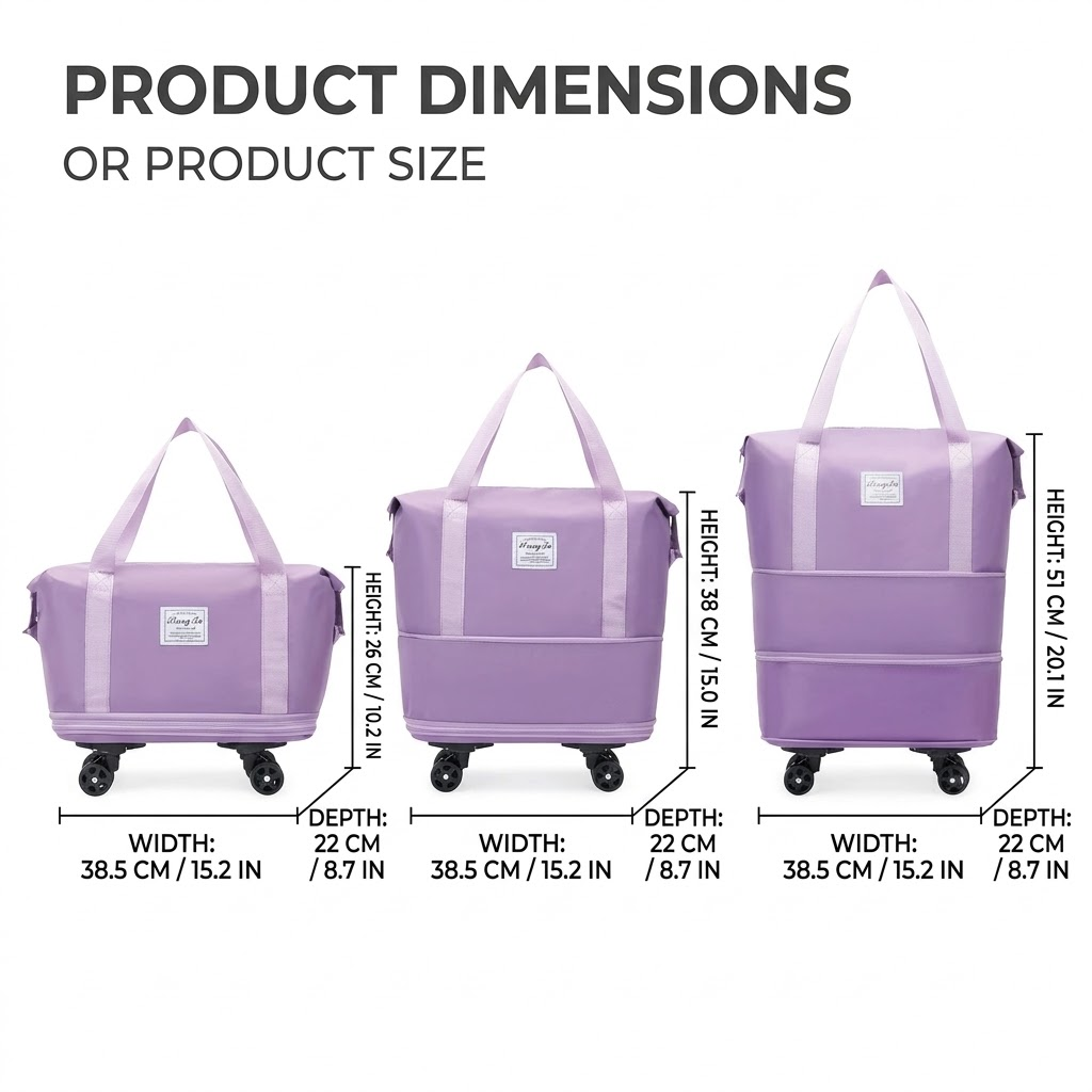 Дорожная сумка на колесиках, с – обзор и цена Foldable Rolling Luggage Bag
