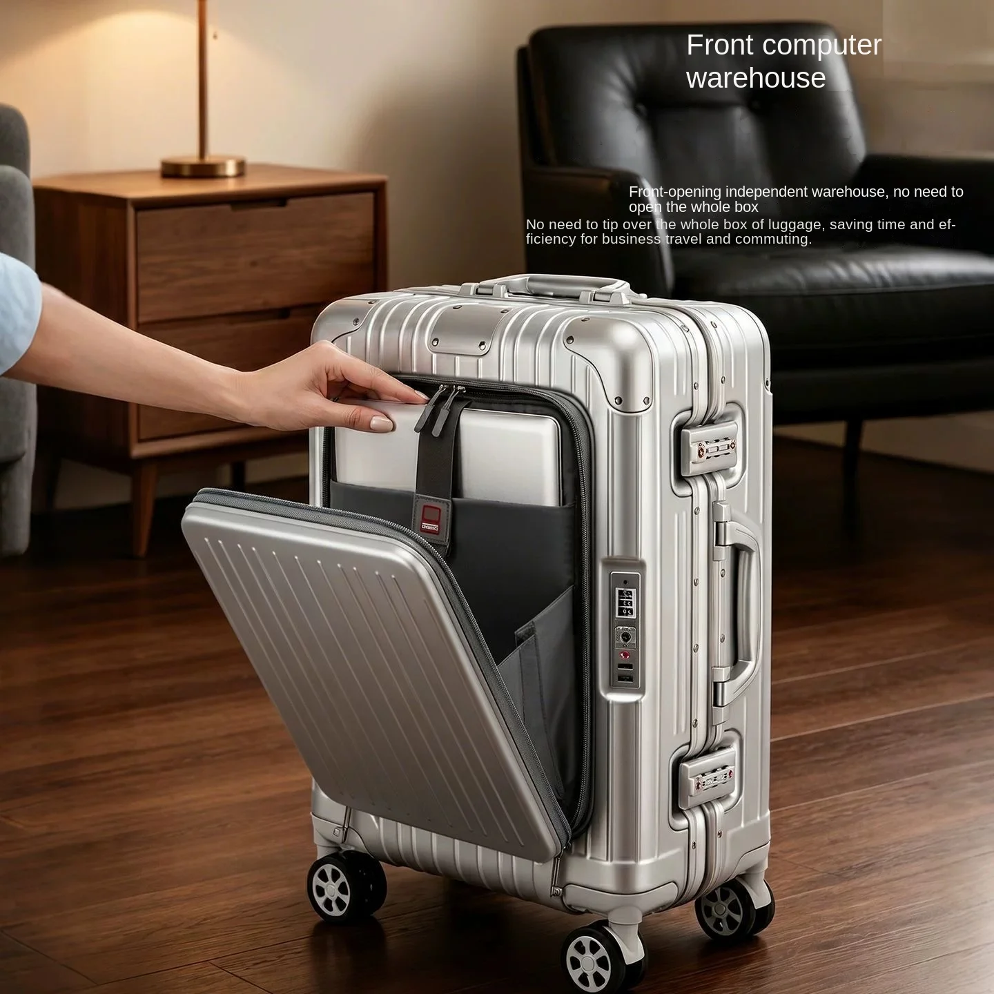 Дорожный чемодан с фронтальным – обзор и цена Spinner Wheel Rolling Suitcase 20 Inch